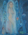 Blue art woman peace