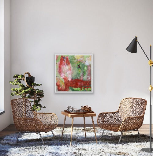 grön konst i ett mysigt hörn